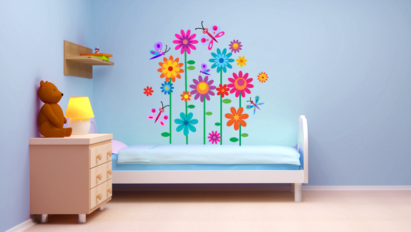 Dětské samolepky LONG - KVĚTY 4, 130 x 30 cm POSLEDNÍ KUS