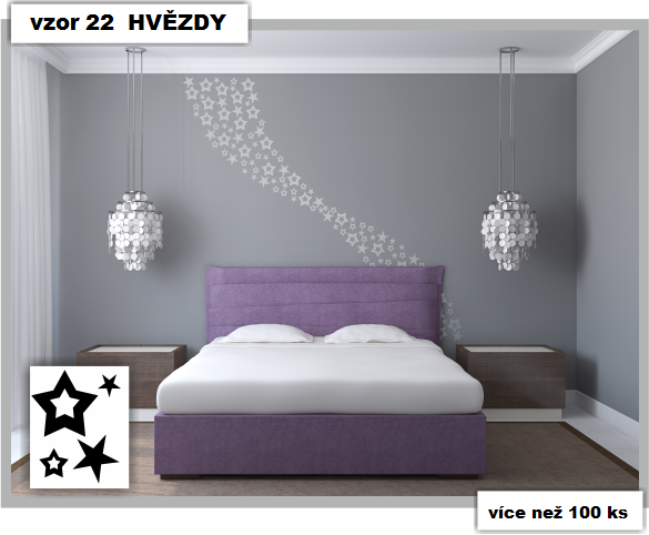Samolepka na zeď DECOR HVĚZDY, 111ks