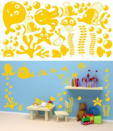 Samolepky na zeď KIDS color - moře, 94x50 cm