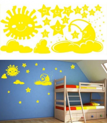 Samolepky na zeď KIDS color - obloha, 94x50 cm
