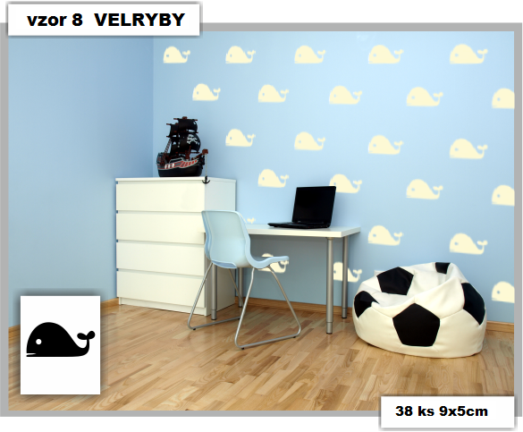 Samolepka na zeď DECOR Velryby