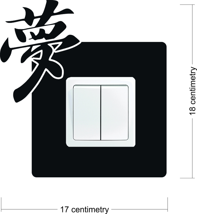 Samolepka pod vypínač Čínský znak LÁSKA