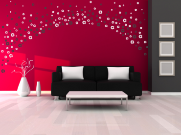 Samolepka na zeď DECOR KVĚTY, 111ks
