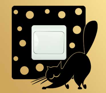 Samolepka pod vypínač Kočka puntíky