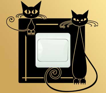 Samolepka pod vypínač Dvě kočky