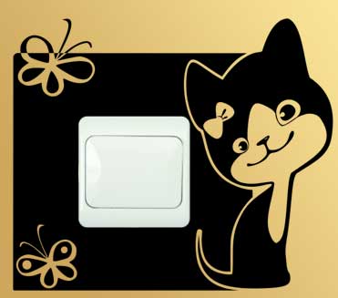 Samolepka pod vypínač Kotě