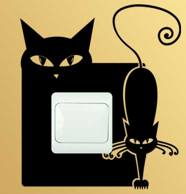 Samolepka pod vypínač Kočky 2