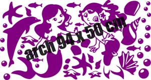 Samolepky na zeď KIDS color - mořské víly, 94x50 cm