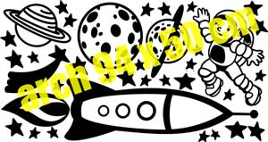 Samolepky na zeď KIDS color - vesmír, 94x50 cm