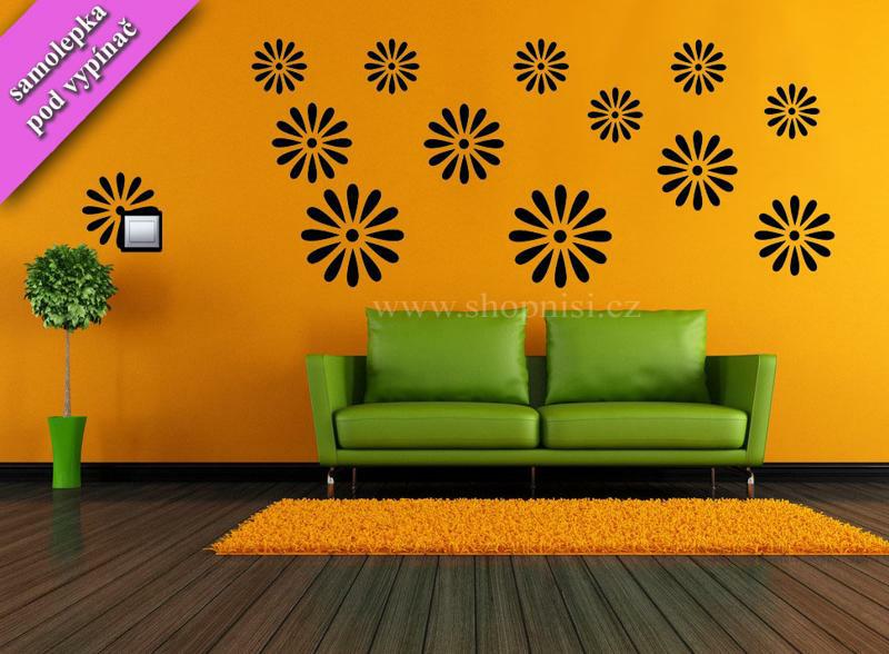 Samolepka na zeď Květy + samolepka na vypínač ZDARMA