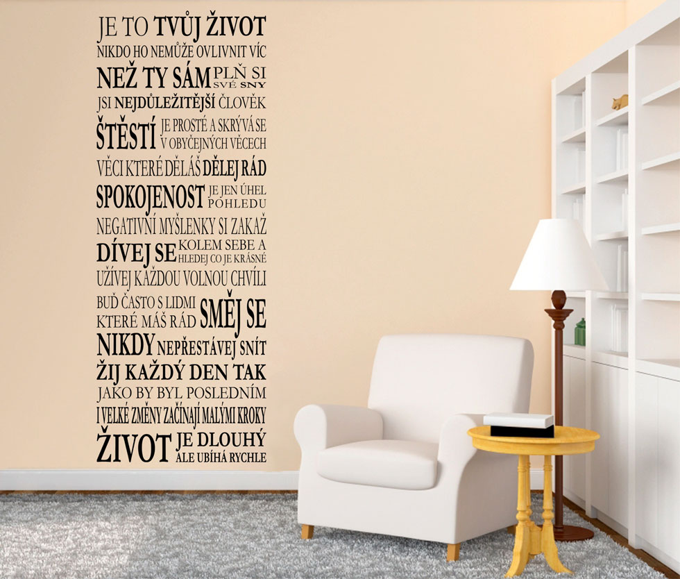 Samolepka na zeď Nápis na stěnu - Tvůj život