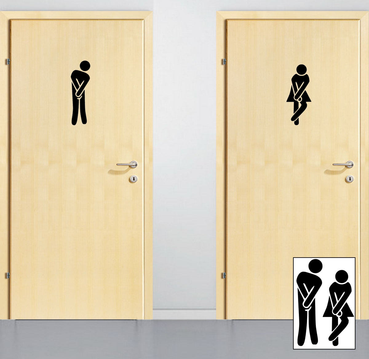 Samolepka na dveře Dvě siluety na wc