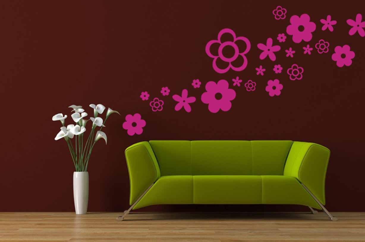 Samolepka na zeď VELKÉ KVĚTY