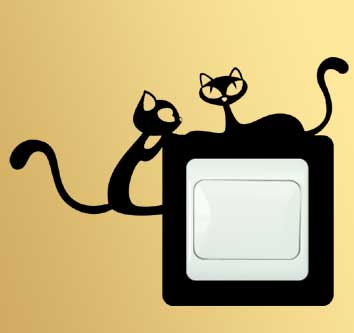 Samolepka pod vypínač Nezbedné kočky ležící