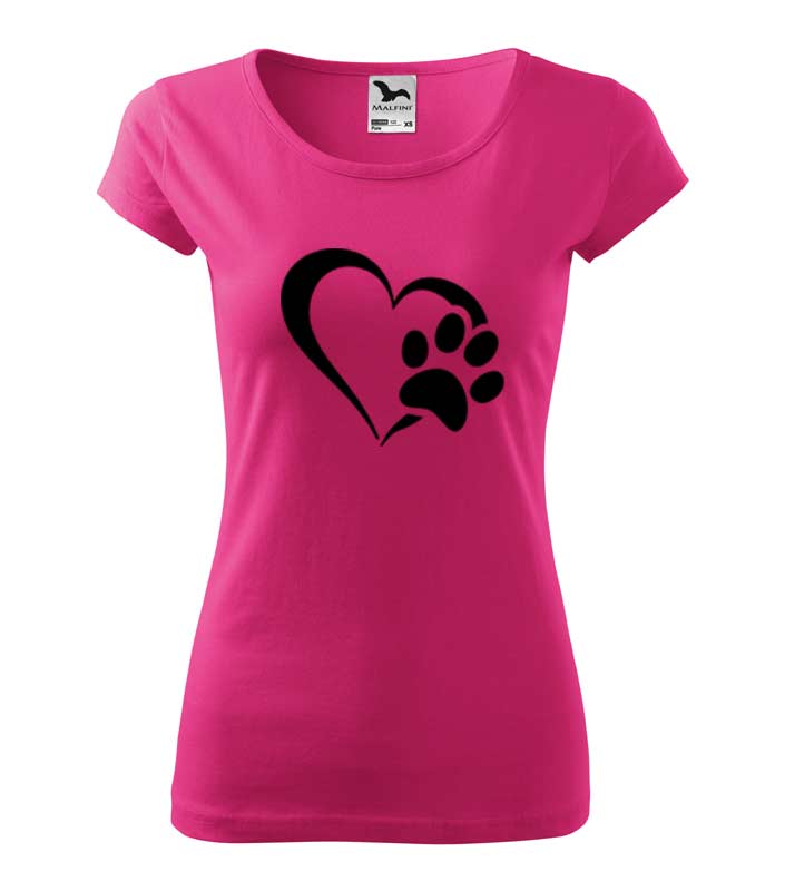 Dámské tričko Psí tlapka v srdci