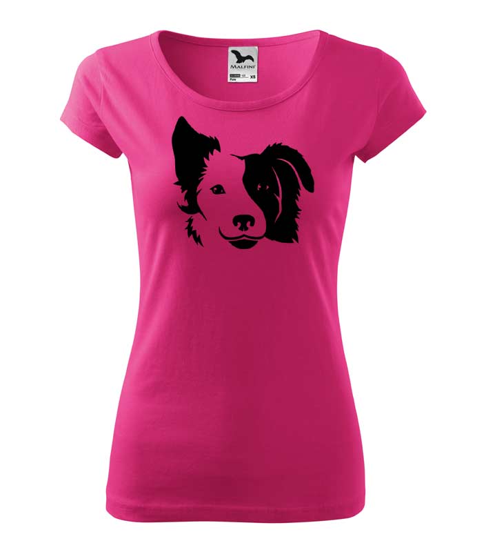 Dámské tričko Hlava border kolie