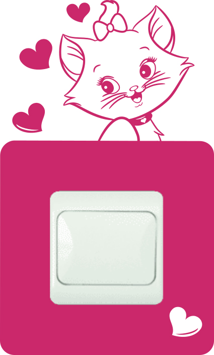 Samolepka pod vypínač Kočička