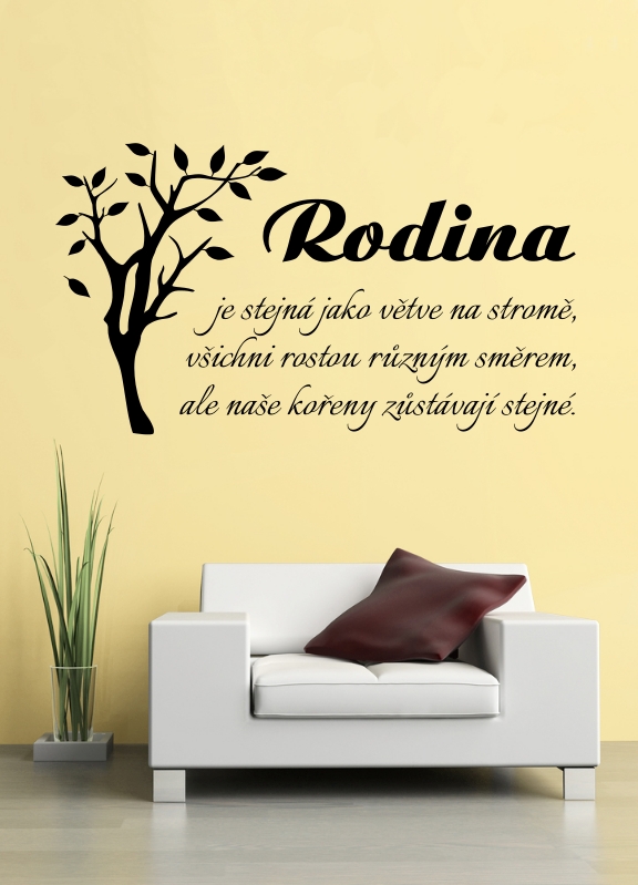 Samolepka na zeď Nápis na stěnu - Rodina je strom