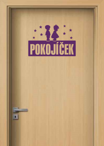 Samolepka na dveře - Cedulka pokojíček