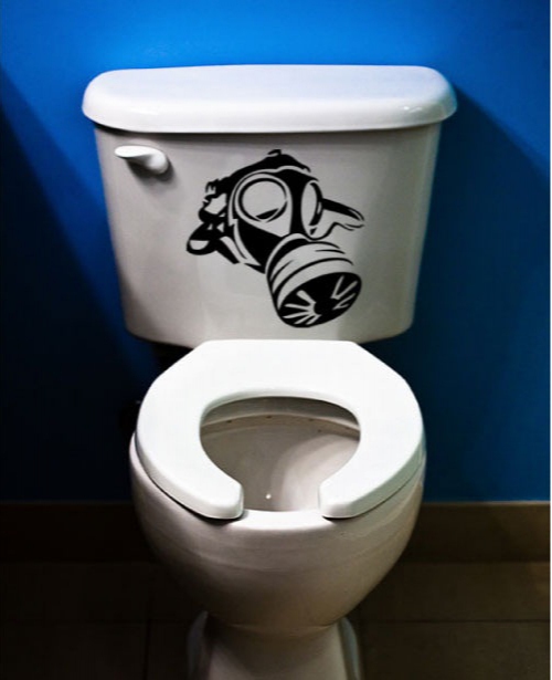 Samolepka na WC Plynová maska