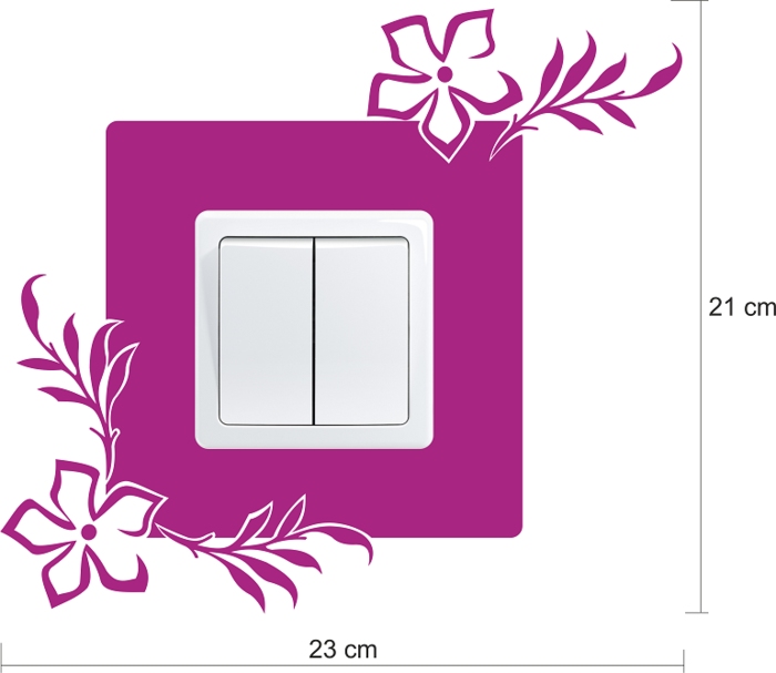 Samolepka pod vypínač Květiny s lístky