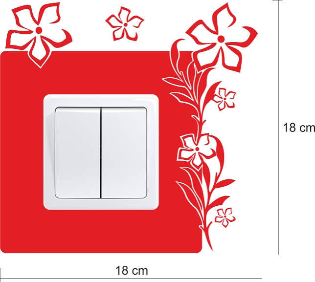 Samolepka pod vypínač Květiny na stonku