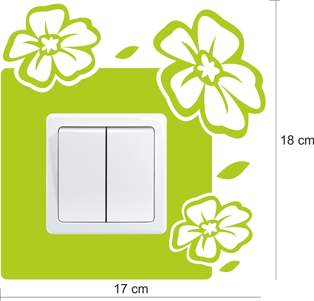 Samolepka pod vypínač Květiny velké