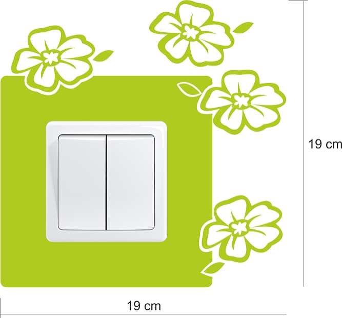 Samolepka pod vypínač Květiny malé