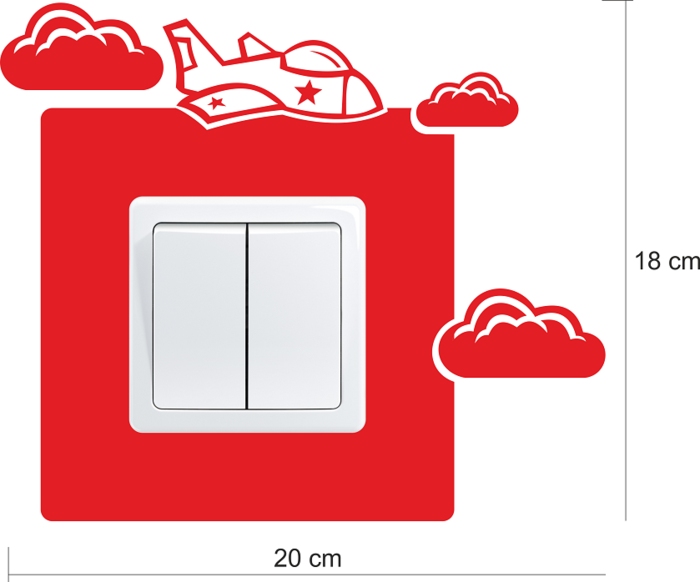 Samolepka pod vypínač Stíhačka