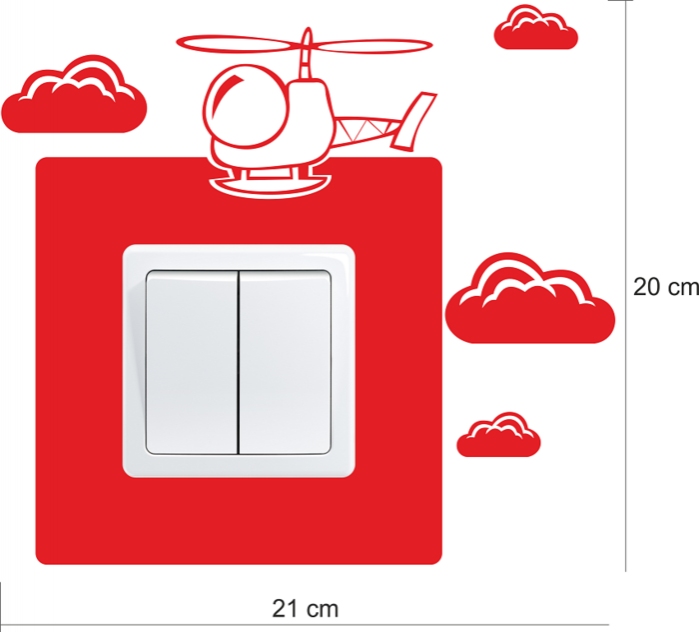 Samolepka pod vypínač Vrtulník