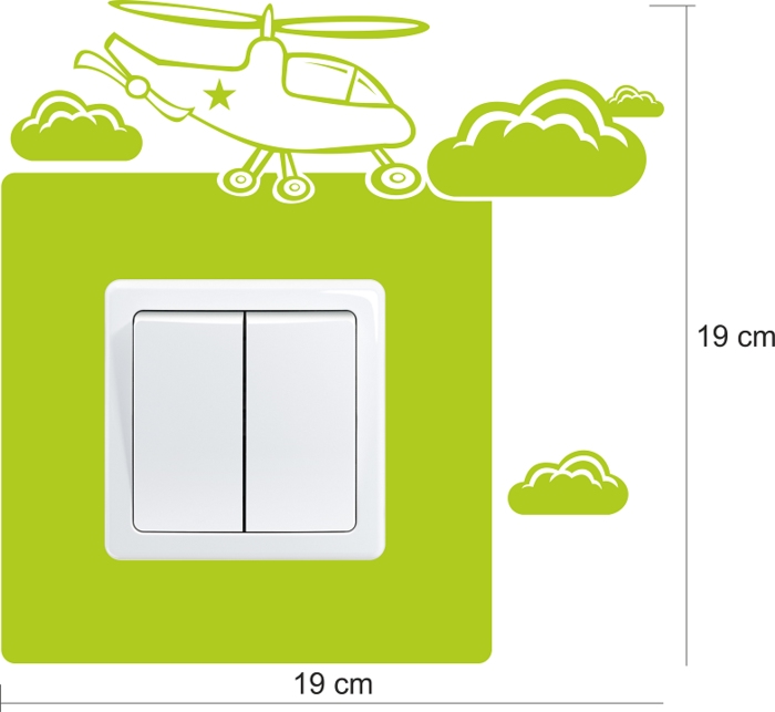 Samolepka pod vypínač Vrtulník 2
