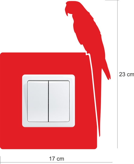 Samolepka pod vypínač Papoušek Andulka