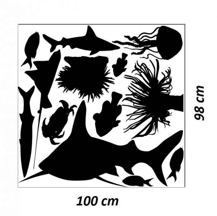 Samolepka na zeď Mořský svět XXL set