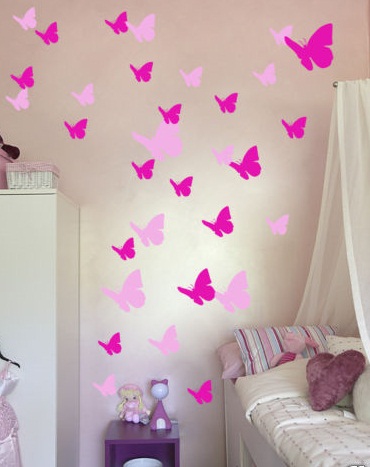 Samolepka na zeď Motýlí hejno 64 kusů
