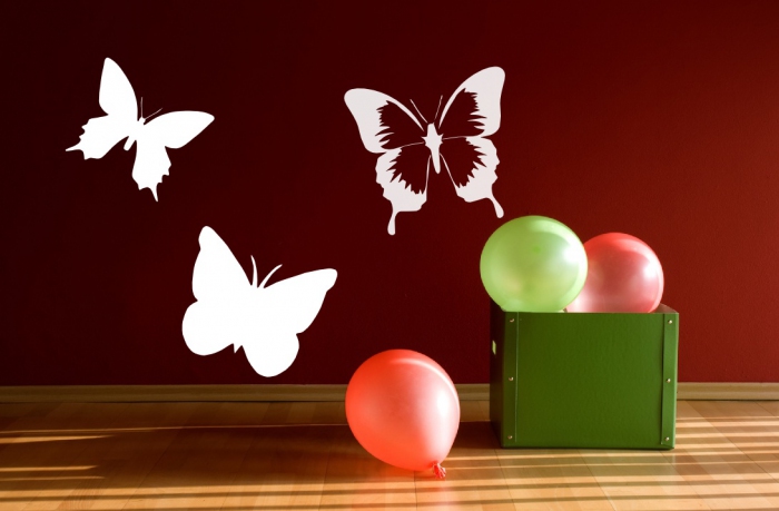 Samolepka na zeď Motýli set 3 kusy