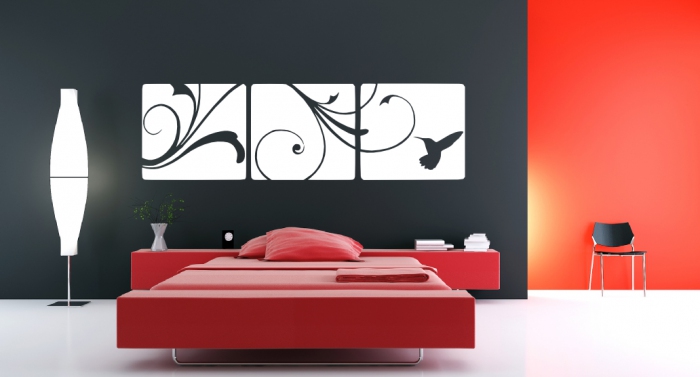 Samolepka na zeď Tří - dílný ornament