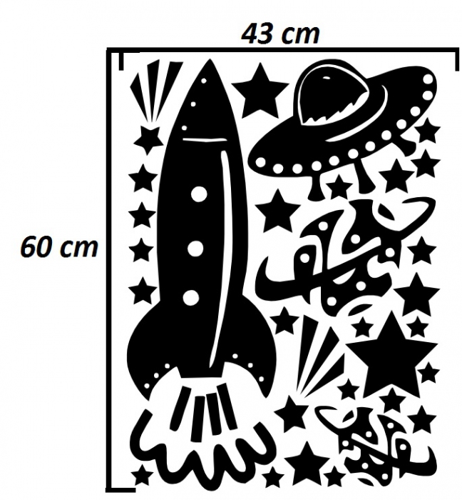 Samolepka na zeď Vesmírný set