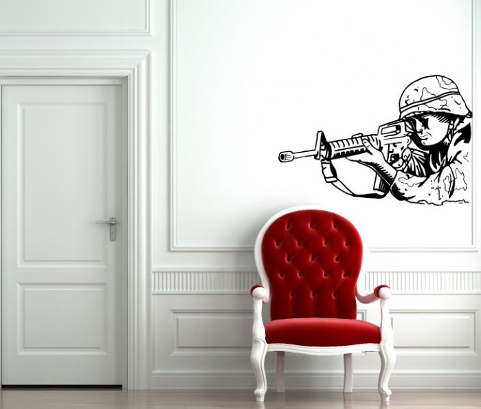 Samolepka na zeď Voják při odstřelu