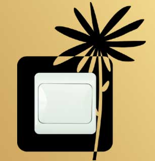 Samolepka pod vypínač Květina