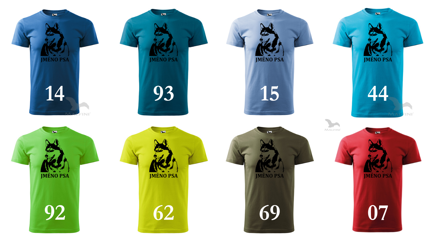 Pánské tričko Pes husky se jménem