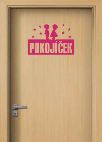 Samolepka na dveře - Cedulka pokojíček
