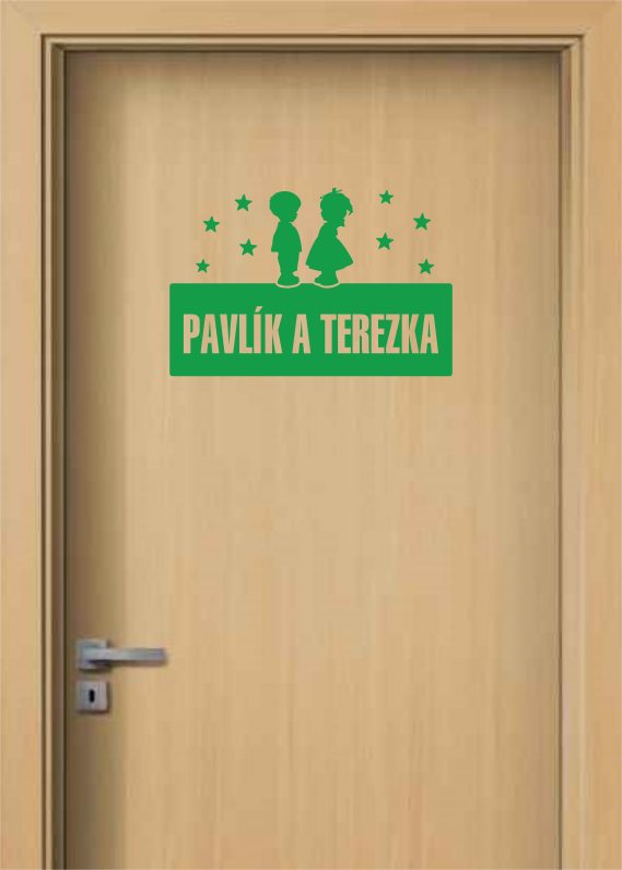 Samolepka na dveře - Cedulka se jménem