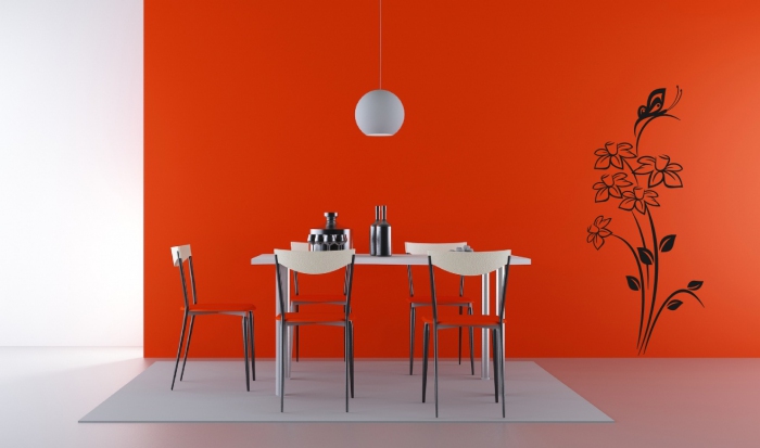 Samolepka na zeď Narcis s motýlem