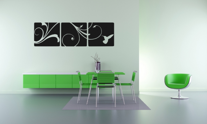 Samolepka na zeď Tří - dílný ornament