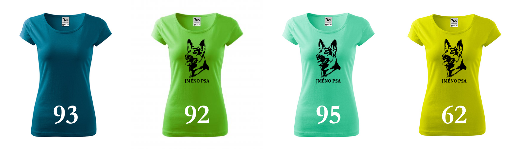 Dámské tričko Pes německý ovčák se jménem