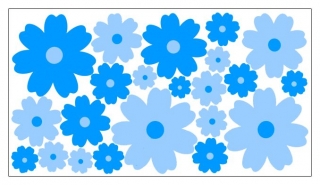 Samolepka na zeď Květy modré 30 x 60 cm