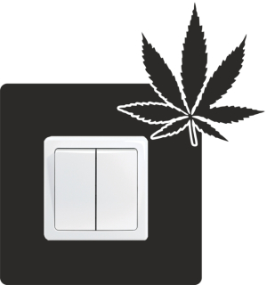 Samolepka pod vypínač List marihuany