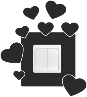 Samolepka pod vypínač Srdíčka