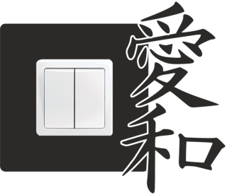 Samolepka pod vypínač Čínský znak LÁSKA A MÍR