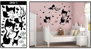 Samolepka na zeď Kočky 5